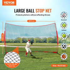 16x10 ft Barricade Backstop Net, Portable Practice Screen for Baseball, Softball