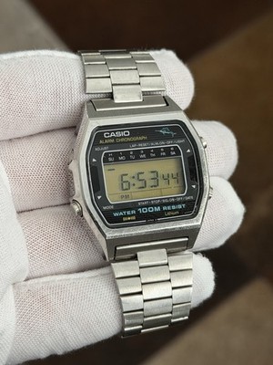 CASIO W-550 ?0s ”CASIO Marlin” Gray Vint Casio Marlin W-550 Digital Vintage Men's Watch Wl19619 for sale