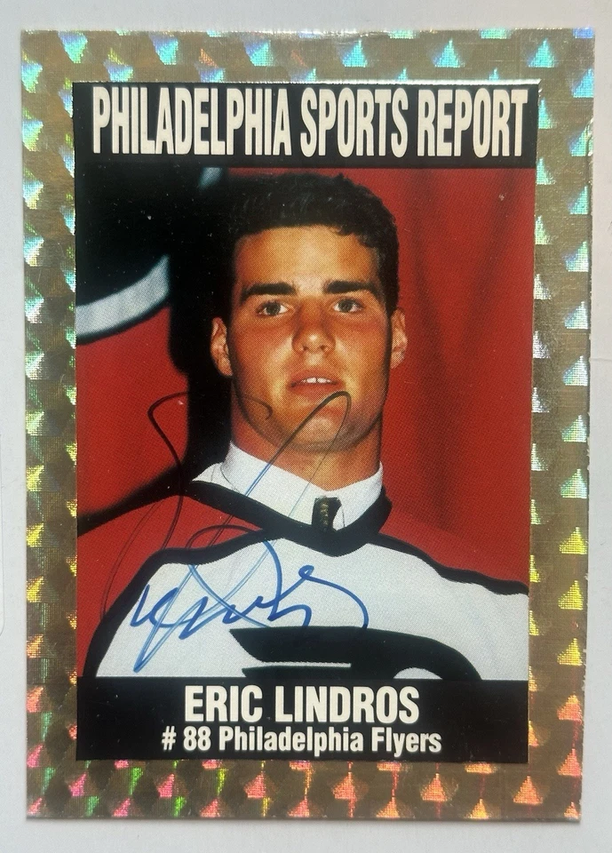 Tarjeta de novato Eric Lindros, autografiada certificada, edición limitada, numerada Foto 3 de 4