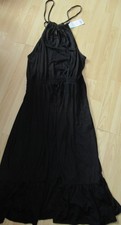 NEW LADIES LIPSY BLACK HALTERNECK MIDI DRESS size 12 Petite