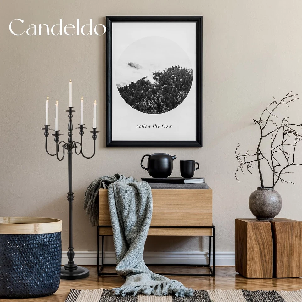 Candelabro de piso: Juego de 2 candelabros negros de 48 pulgadas Hallowee... Foto 2 de 4