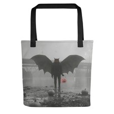 Vintage Victorian Mothman Halloween Trick or Treat Tote Bag