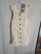 GAP Ivory Corduroy Jumper Dress Girls Size 5 Ruffle Strap