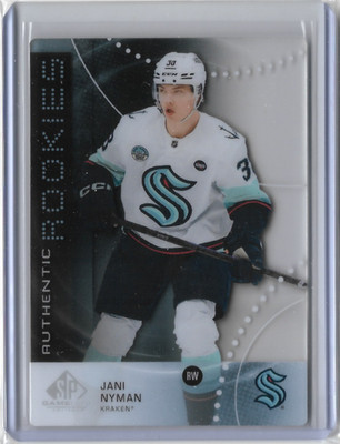 2025-26 UD SP GAME USED ROOKIES CRYSTAL PARALLEL 1/25 JANI NYMAN #AR-JN KRAKEN