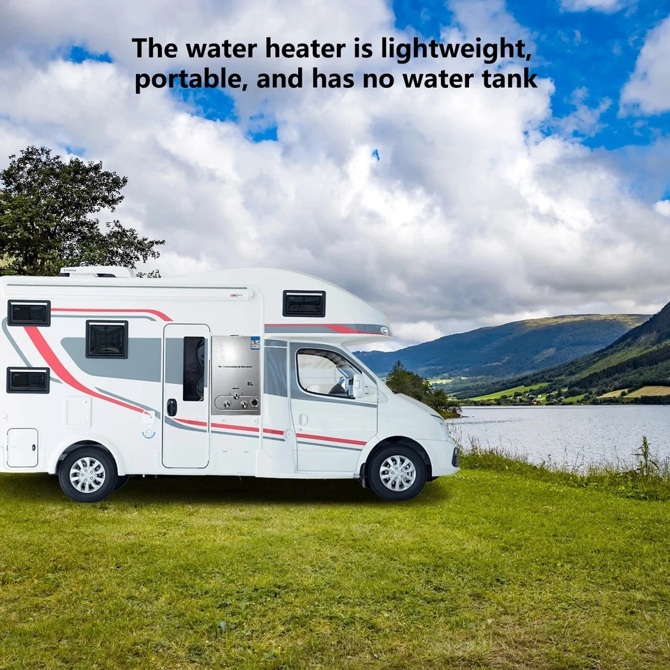 Chauffe Eau Gaz Instantané 6L par minute Camping Car Caravane Douche Extérieur - Photo 2/3