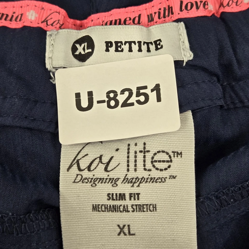 Koi Lite女式磨砂裤XL PETITE蓝色拉链28英寸内缝 — 第 2/4 张图片