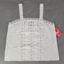 Vintage Deena White Lace Trim Camisole Tank Top Size 38 NWT