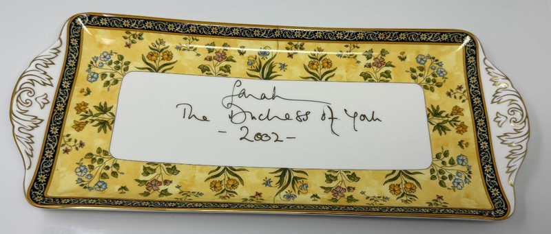 Signed 2002 Sarah Duchess of York Wedgwood India Porcelain Sandwich Tray