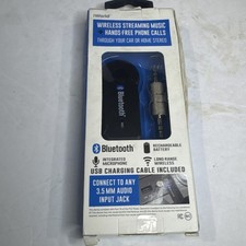 Bluetooth Audio Car Adapter Hands Free Calls  Home Stereo 3.5mm Rechargeable