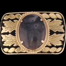 Gemstone Southwest Hippie Boho Western Cowgirl 1980s Vintage Belt Buckle