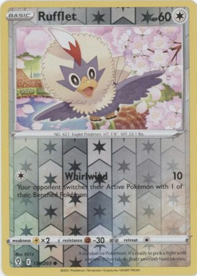 Rufflet - 136/203 - Common - Reverse Holo (Near Mint) Evolving Skies - Colorless