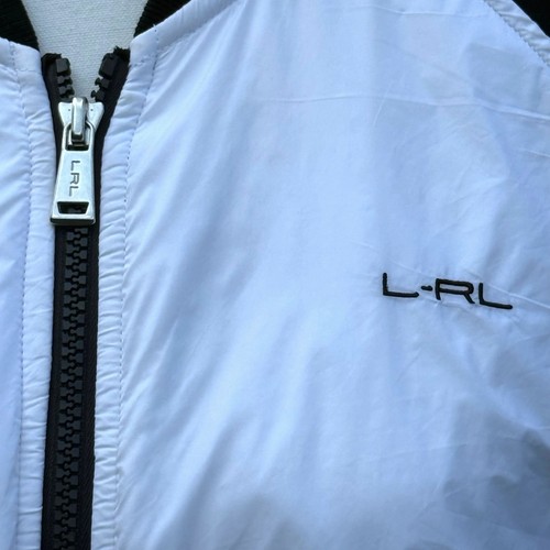 L-RL Lauren Active Ralph Lauren Damen Jacke weiß Nylon schwarz Reißverschluss vorne XL - Bild 4 von 7