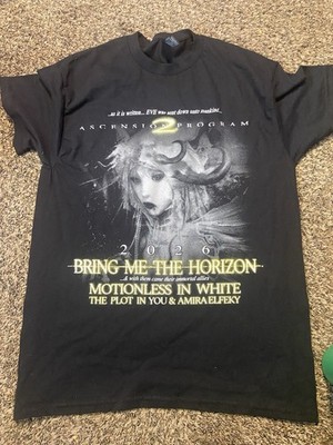 Bring Me The Horizon Motionless In White Tour 2026 Concert Music T-Shirt. Medium