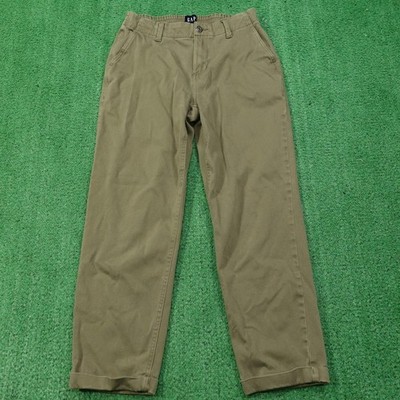 Gap Pants Womens 4 Green Elastic Waist Chino Straight Leg Stretch 28x24 Casual