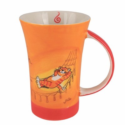 Mila Keramik-Becher XXL Coffee Pot Oommh Katze Ruhepause