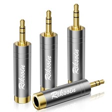 RIKSOIN 1/4'' to 3.5mm Stereo Pure Copper Headphone Adapter,3.5mm 1/8'' Plug Ma