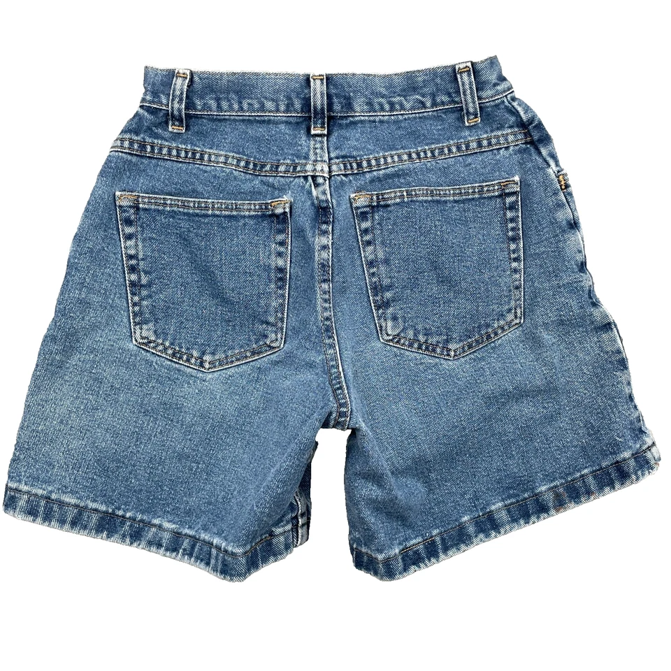 Pantalones Cortos Denim Wrangler Vintage Para Mujer 6 Azul Retro Clásico Y2K Americana Años 90 Foto 2 de 4