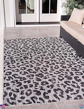 Unique Loom Outdoor Safari Collection Area Rug - Leopard (4' 1" x 6' 1" Premium
