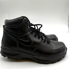 Nike Manoa ACG Triple Black Leather Boots 454350-003 Shoes Mens Size 8 Outdoors
