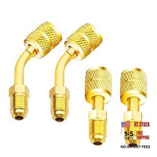 Zoizocp R410A Adapter 5/16" SAE Female to 1/4" SAE Male 2 Straight  2 Angled