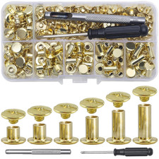 YORANYO 110Sets Chicago Screws Leather Rivets Assorted Screw Rivets Chicago Bind