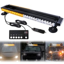Amber White 26 Led Light Bar Emergency Rooftop Double Side Strobe Warning Light
