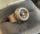 Vintage Taxco Mexico Modernist Sterling Silver Ring Signed Sz 9 - 10.3g