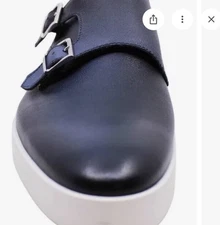 Santoni “BANKABLE”Blue Double Monk Strap Sneakers Size US 11/UK 10  MSRP $770