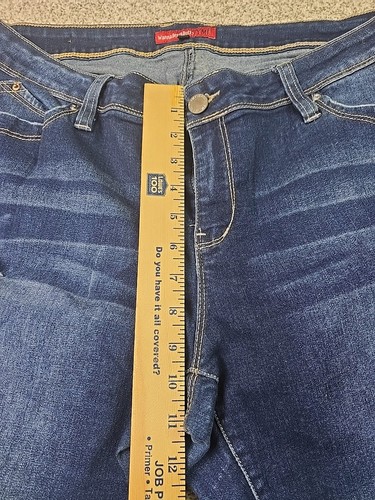 YMI Jeans Womans 18 Blue Denim Tapered Distressed Embroidered Casual Comfort - Picture 9 of 16