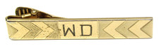 Anson Gold WD Initials Tie Bar Clip Monogram Letters Vintage Men's Formal Wear