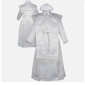 New Baby Boy Toddler Christening Baptism Stole Gown Suit 4T