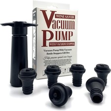 Wine Saver Vacuum Pump with 6 Stoppers, Wine Preserver for Red White Wine, Air