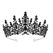 Schmoopy Tiara Crown for Women, Hair Accessories for Party Wedding B-Black 