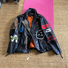 Xl Punk Jacket Negative Approach Gbh Studded Total Chaos Plad Spiked Xl Punk Jacket Negative Approach Gbh Studded Total Chaos Plad Spiked