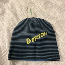 Burton Signature Reversible Steel Blue Gray Beanie Skull Cap Youth One Size