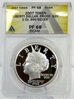 2007 2006 NORFED $20 Liberty 1 Oz Silver ANACS PF68 DCAM Rare Date