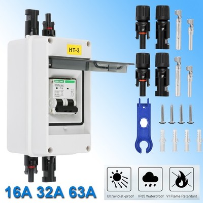 16A/32A/63A DC Trennschalter Solar Leistungsschalter Ausschalter 2Pol Solarpanel