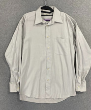 ERMENGILDO ZEGNA 16.5 Gray Solid 100 Cotton Mens Luxury Designer Dress Shirt