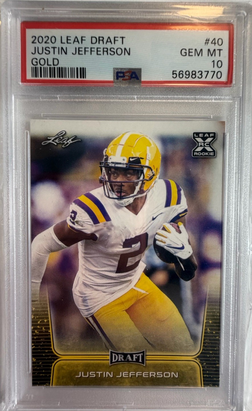 Justin Jefferson Leaf Draft #40 Gold