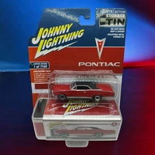 Johnny Lightning Red 1:64 Diecast Classic Car 1967 Pontiac GTO & Storage Tin