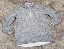 Under Armour Cold Gear Sweater Men XL Gray 1/4 Zip Fleece Pullover