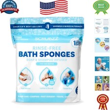 25 Pack Disposable Rinse-Free Bathing Wipes - Gentle Hypoallergenic Cleansing