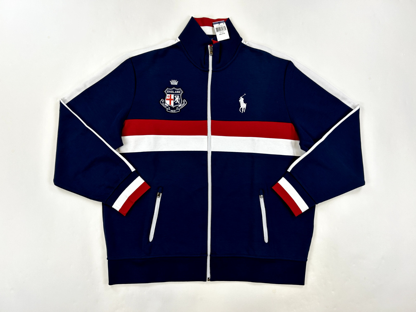 Спортивная куртка Polo Ralph Lauren с длинным рукавом на молнии в английском стиле - Темно-синийБелыйКрасный - XXL 26090₽