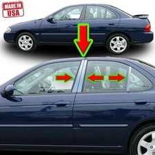 Chrome Pillar Trim For Nissan Sentra 00-06 6pc Set Door Cover Mirrored Post