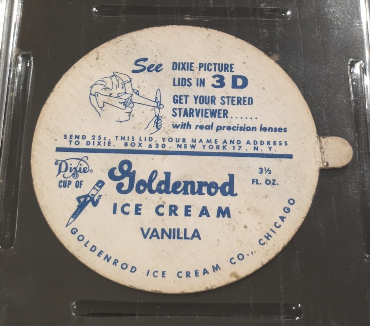 1954 Dixie Lids Gus Zernial PSA 6 LARGE Goldenrod Ice Cream (JUST