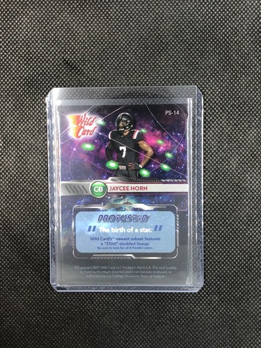 RARE ROOKIE CARD!! JAYCEE HORN - 2021 WILD CARD ALUMINATION - PROTOSTAR GREEN - Bild 2 von 2