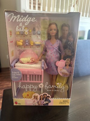 2002 Barbie Happy Family Pregnant Midge & Baby NEW IN BOX, SEE PICS, READ DESC.