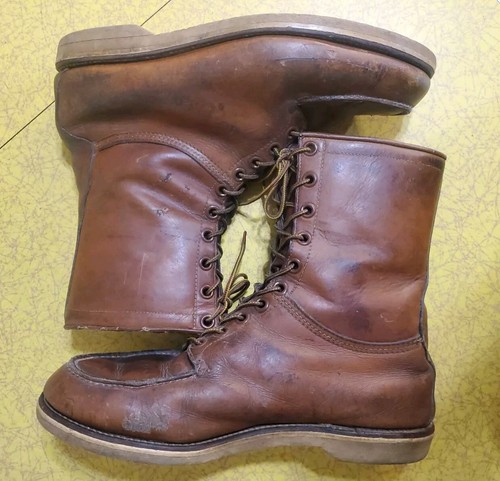 Vintage 60's Chippewa Black Label Moc Toe Leather Work Boots Men's Sz 11 E Retro - Picture 3 of 10