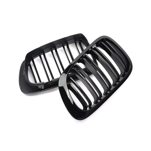 2X Glanz Schwarz Doppelsteg Kühlergrill Grill Für BMW E46 Coupe Cabrio 1999-2002 - Picture 10 of 12