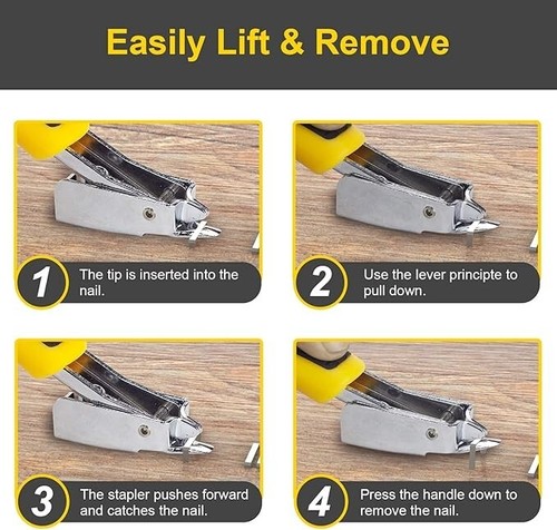 Heavy Duty Staple Remover Tool w/ Ergonomic Handle for Furniture Floor Wood Box - Bild 3 von 3